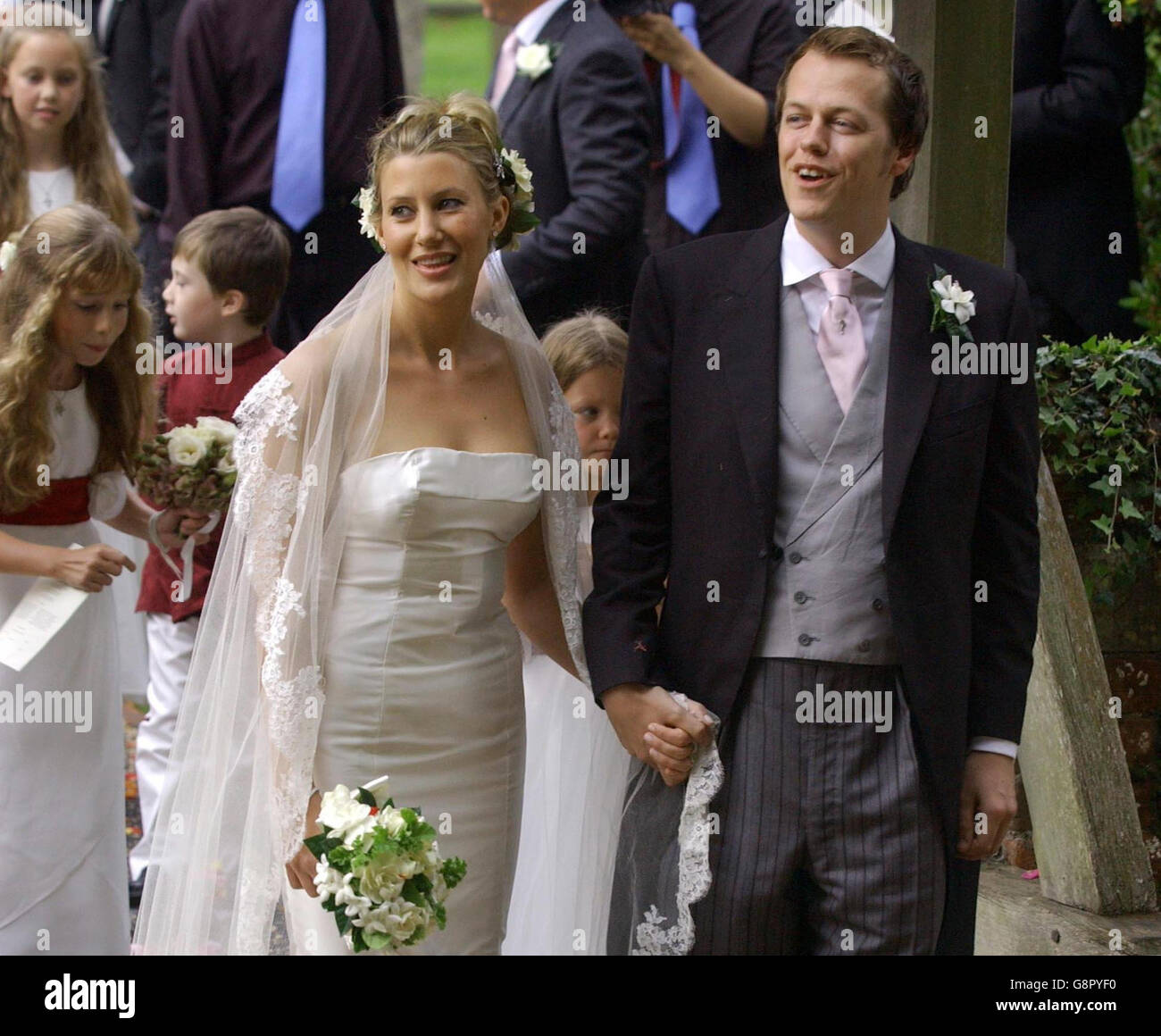 Tom Parker Bowles and his bride Sara leave St Nicholas Church, Rotherfield Greys, near Henley-on-Thames Saturday September 10, 2005, after their wedding See PA story ROYAL ParkerBowles. PRESS ASSOCIATION Photo. Photo credit should read: PA Stock Photo