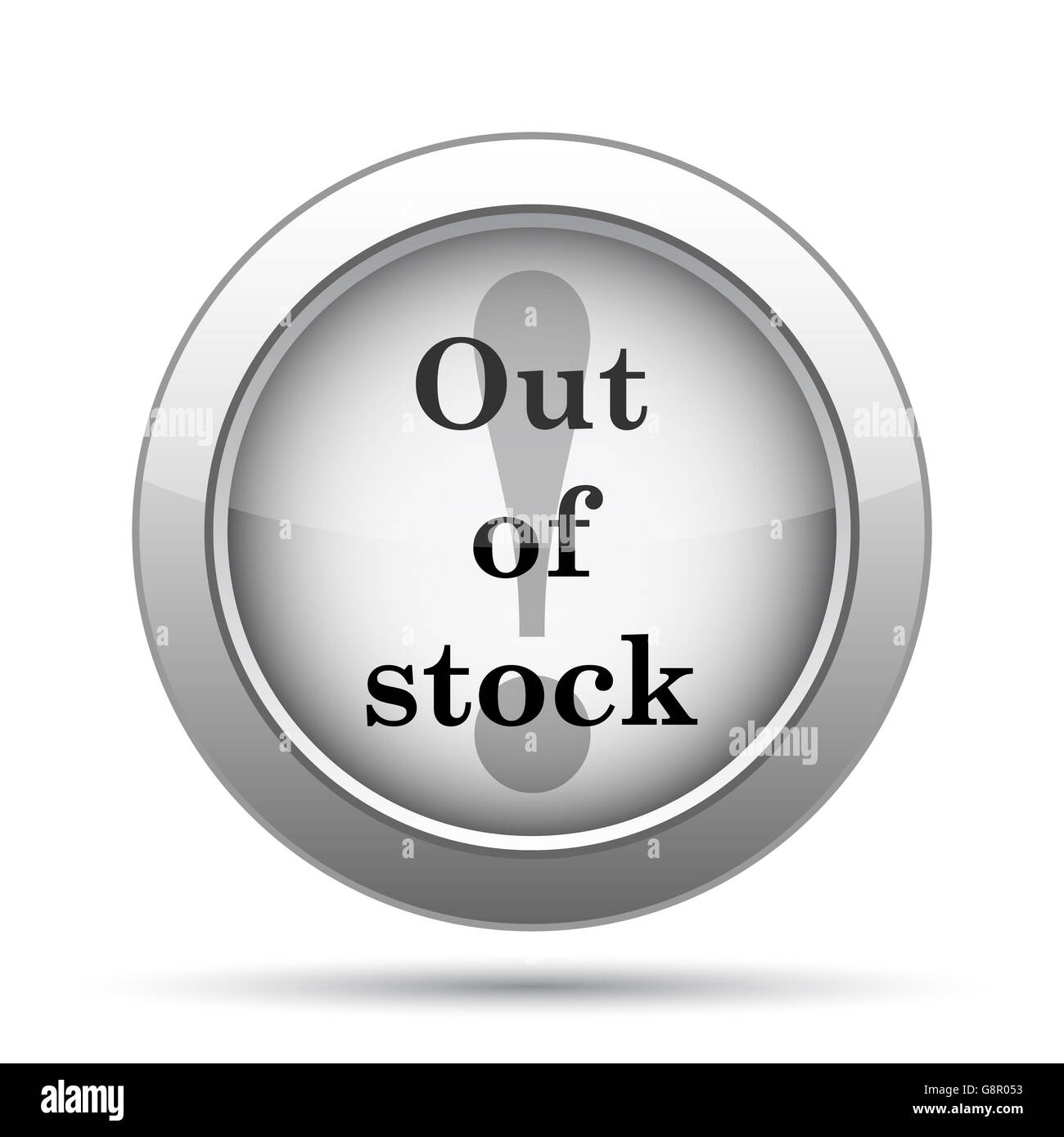 Out of stock icon. Internet button on white background Stock Photo - Alamy