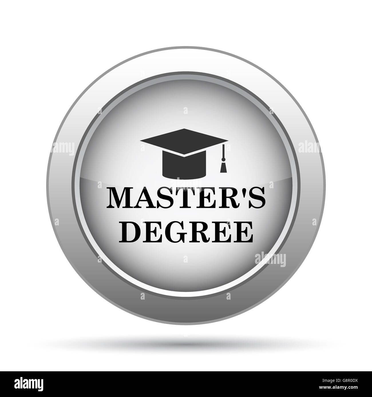 Master's degree icon. button on white background Stock Photo
