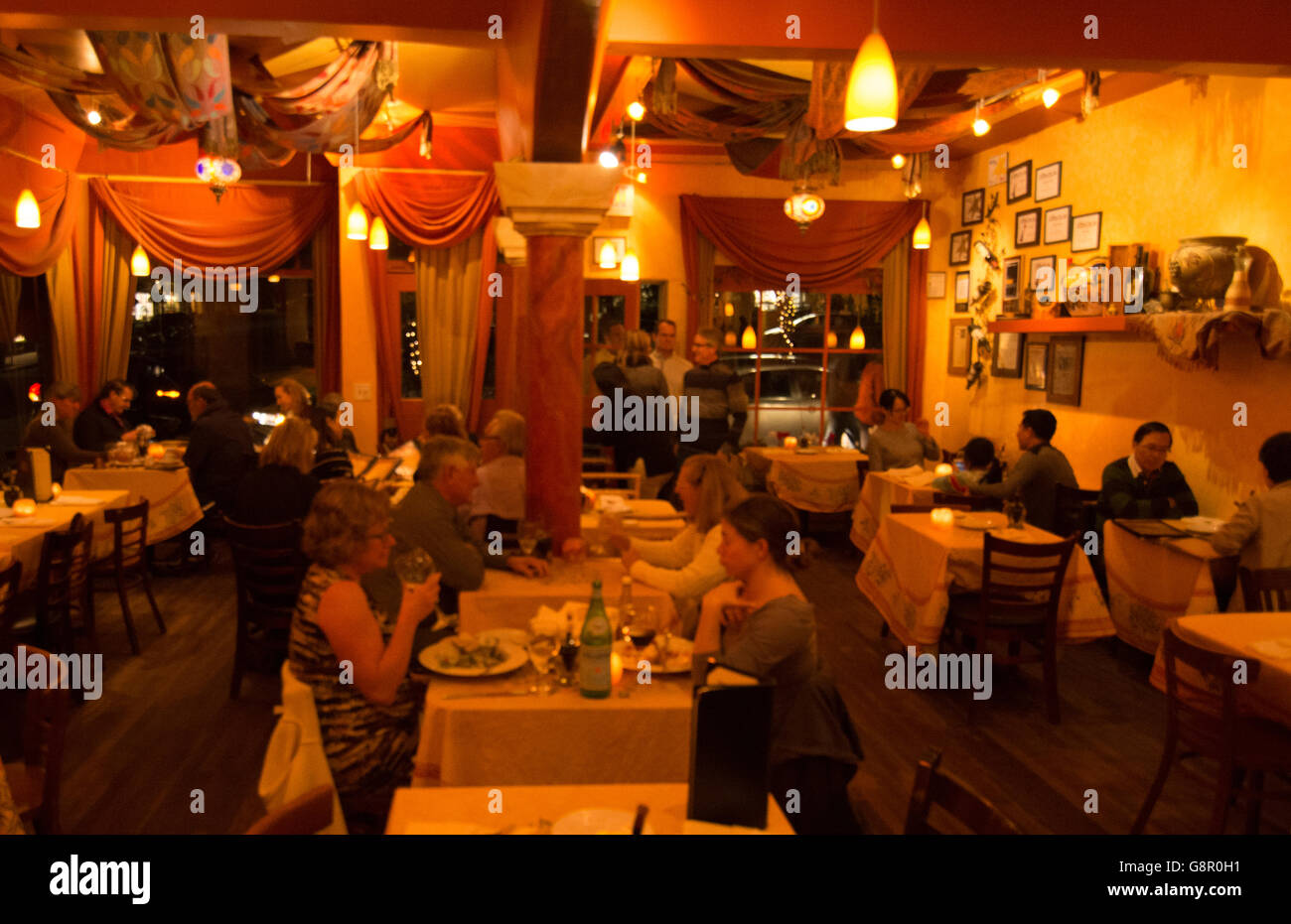 Carmel California Dametra Cafe interior of great popular restaurant