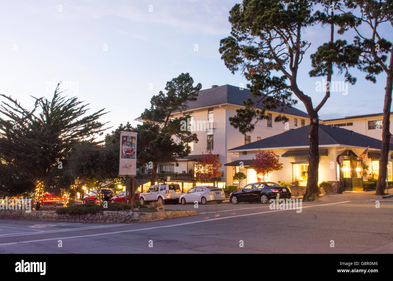 Carmel California exclusive smalkl expensive city near Pebble Beach on Ocean Avenue in city