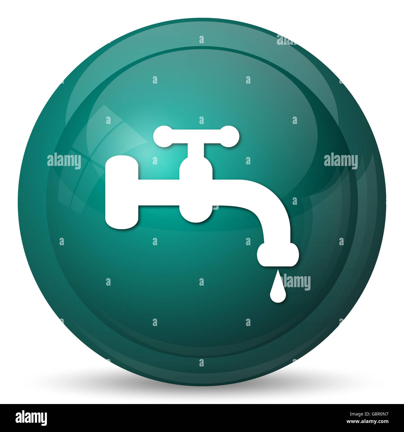 Water tap icon. Internet button on white background Stock Photo - Alamy