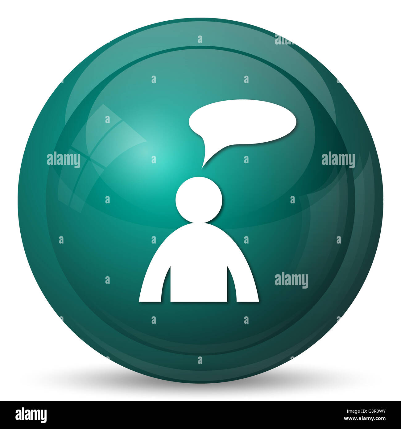 Comments icon. Internet button on white background. - man with bubble ...