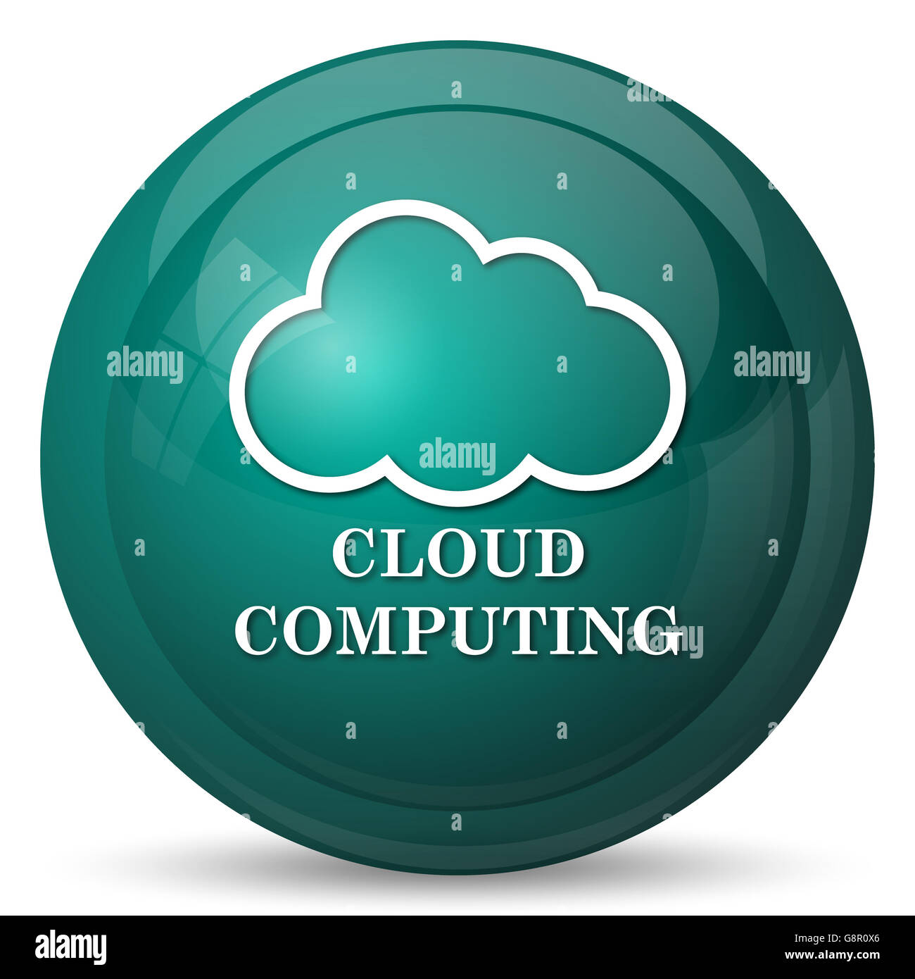 Cloud computing icon. Internet button on white background Stock Photo ...