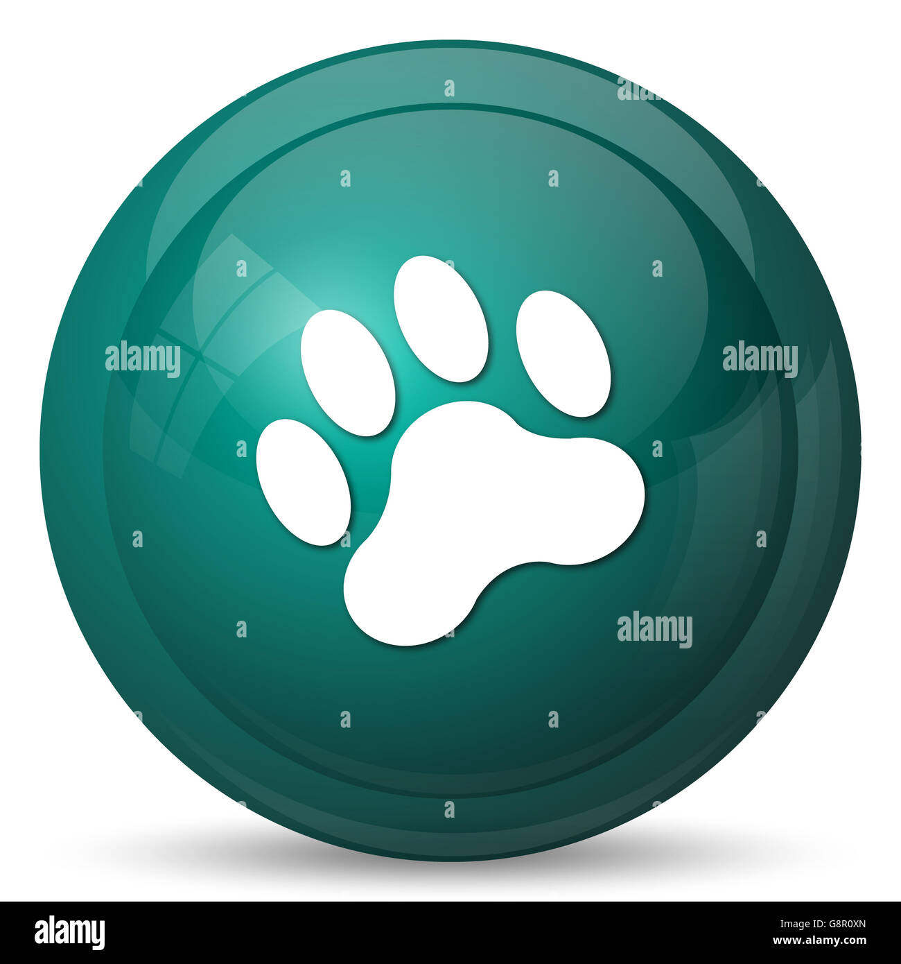 Paw print icon. Internet button on white background Stock Photo - Alamy