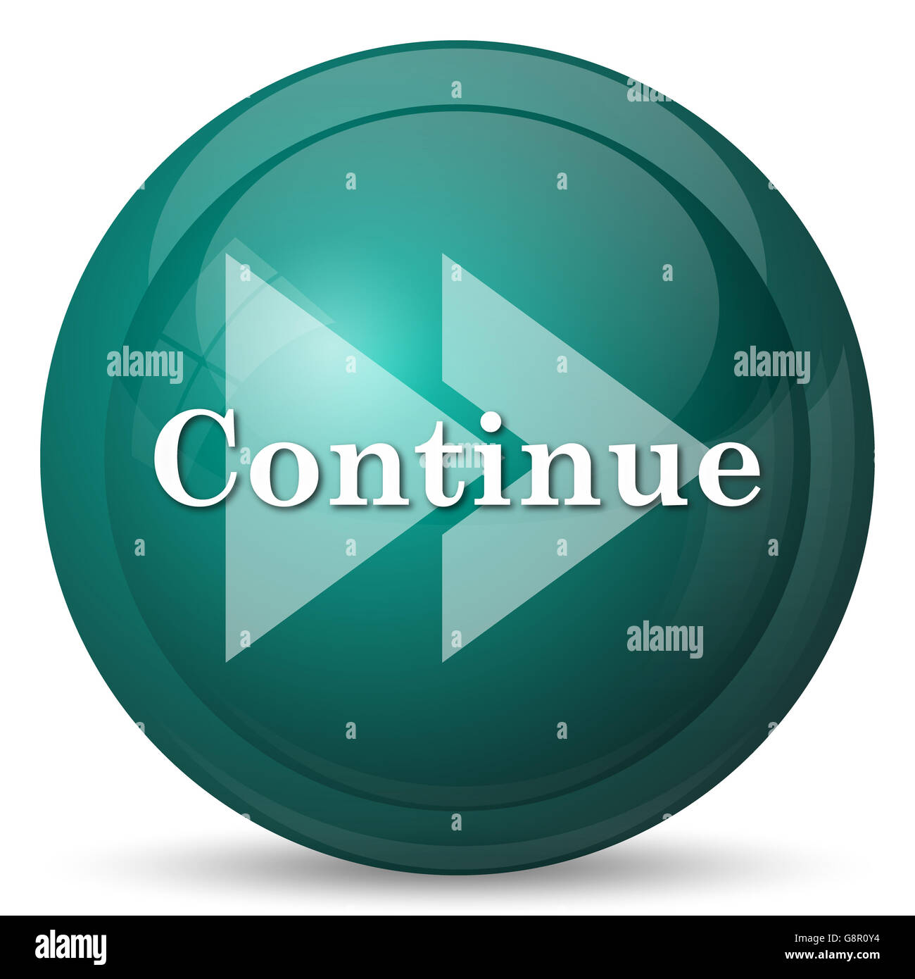 Continue icon. Internet button on white background Stock Photo - Alamy