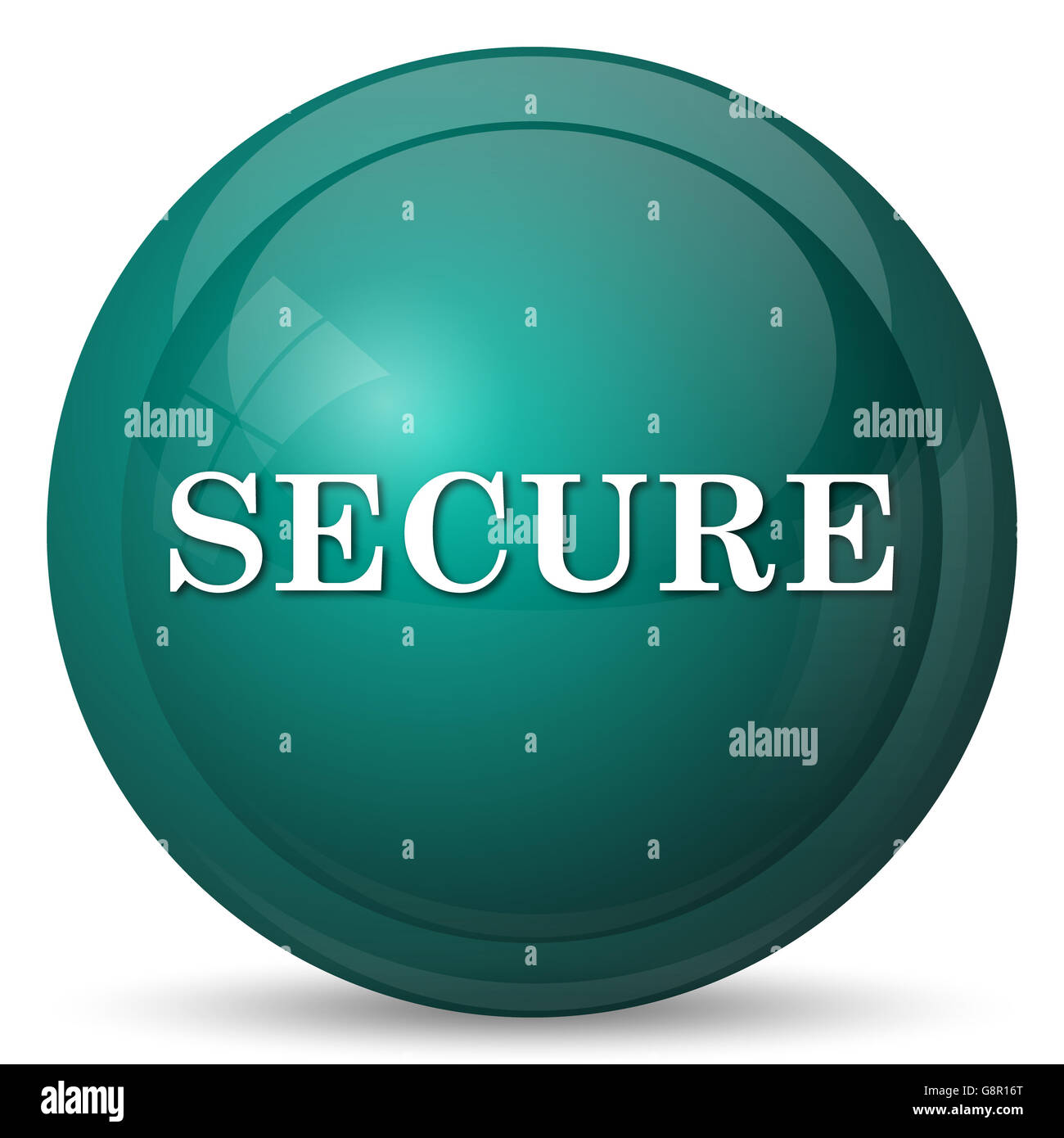Secure icon. Internet button on white background Stock Photo - Alamy