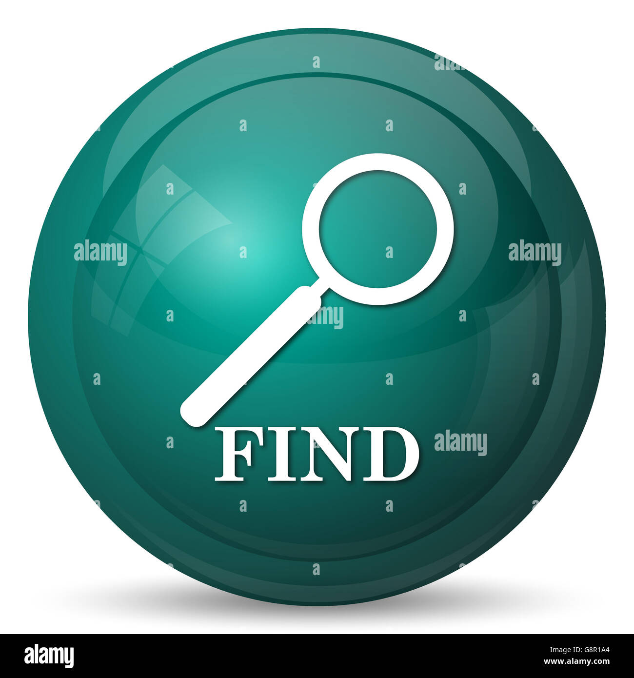 Find icon. Internet button on white background Stock Photo - Alamy