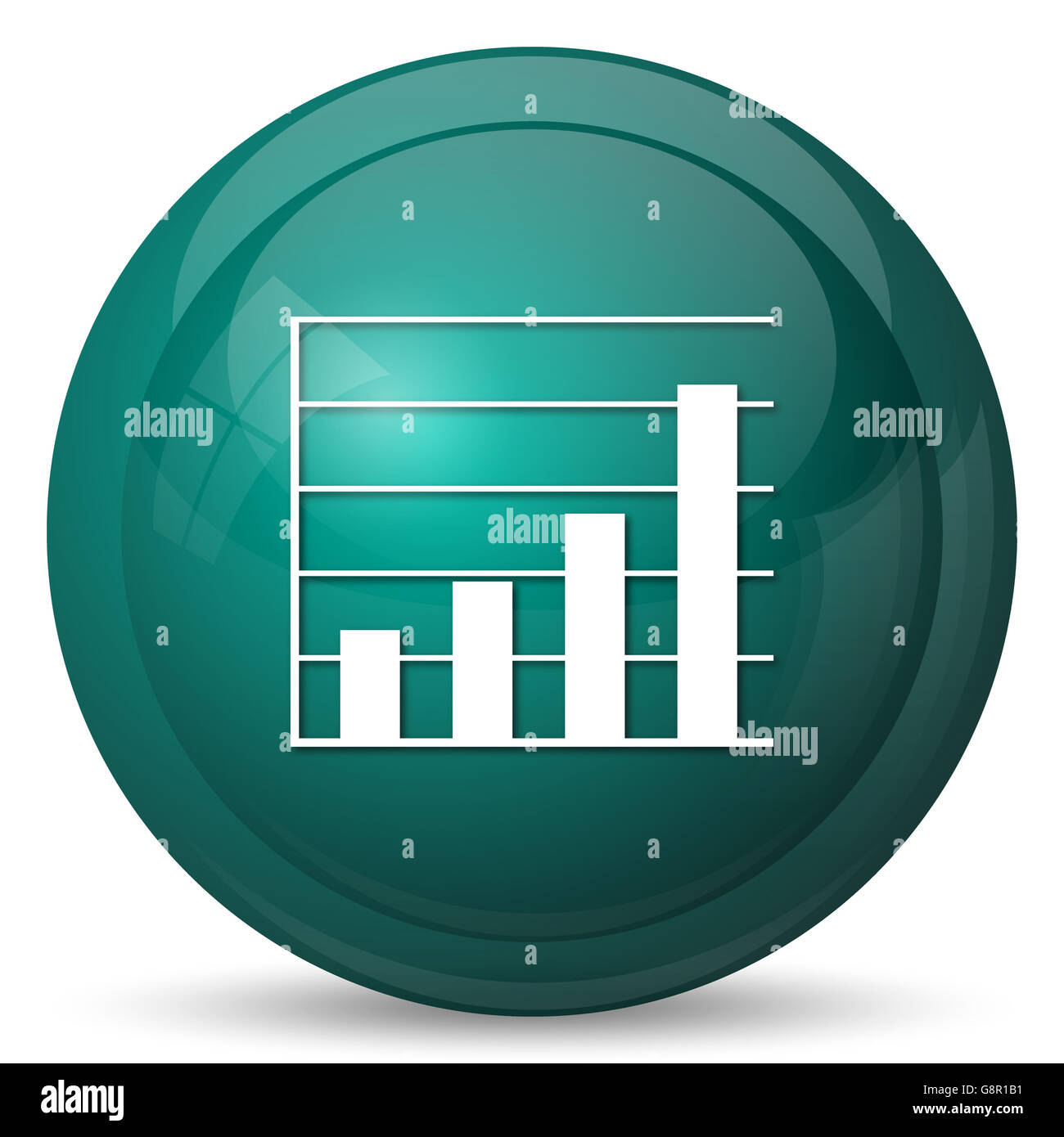 Chart bars icon. Internet button on white background Stock Photo - Alamy