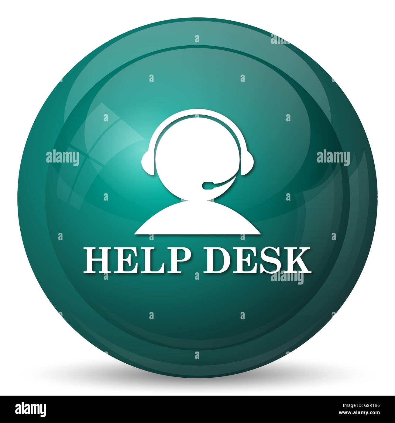 Helpdesk icon. Internet button on white background Stock Photo - Alamy