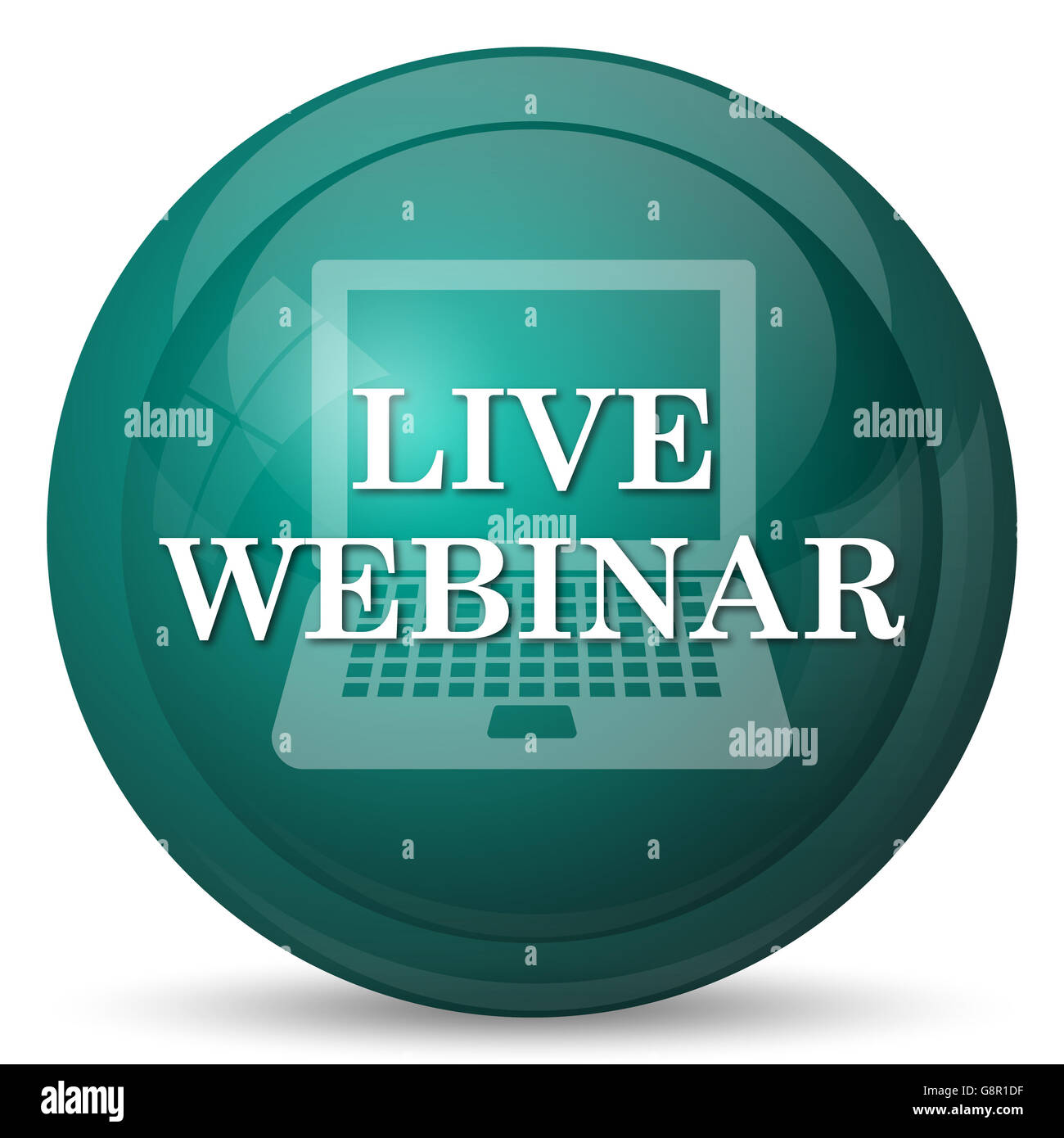 Live webinar icon. Internet button on white background. Stock Photo