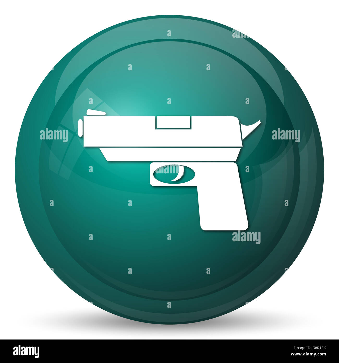 Gun icon. Internet button on white background Stock Photo - Alamy