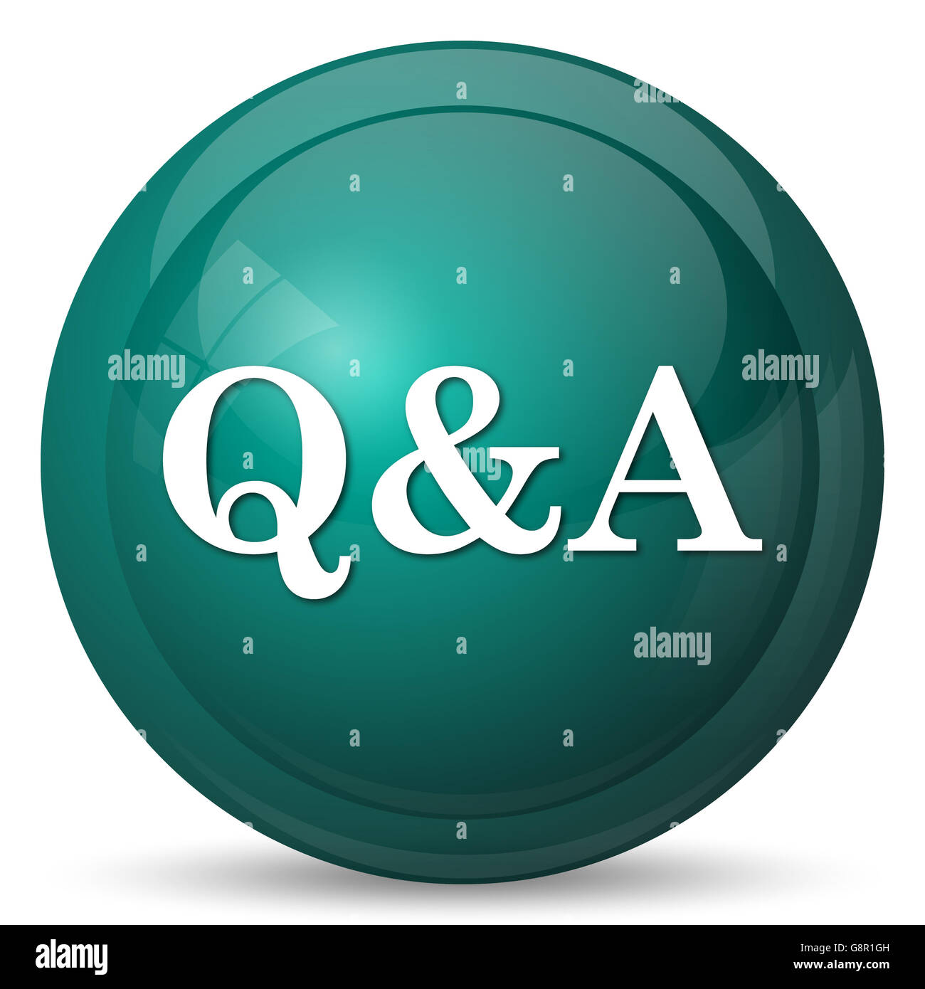 Q&A icon. Internet button on white background Stock Photo - Alamy