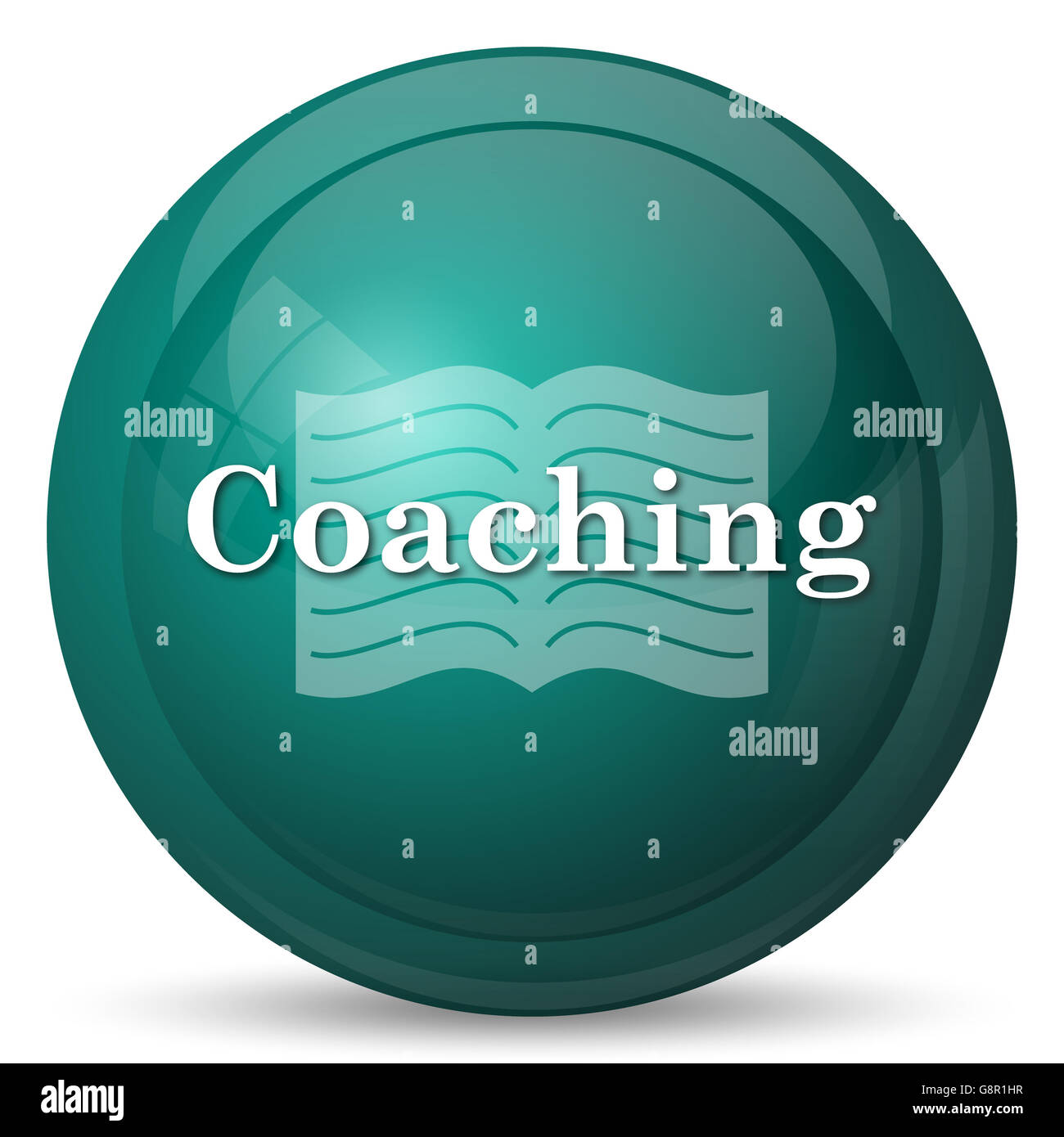Coaching icon. Internet button on white background Stock Photo - Alamy