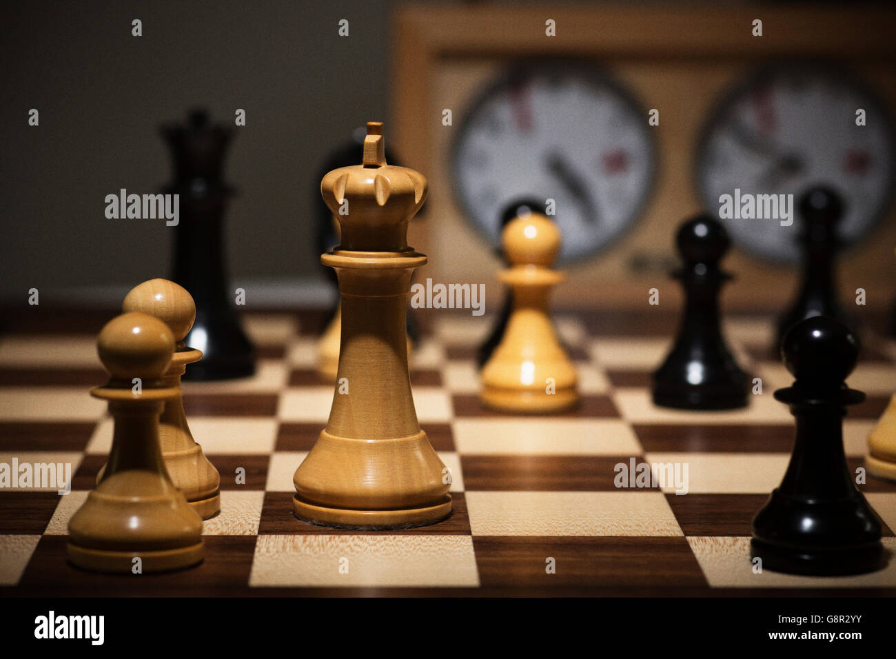 Chess board and pieces. Stock Photo