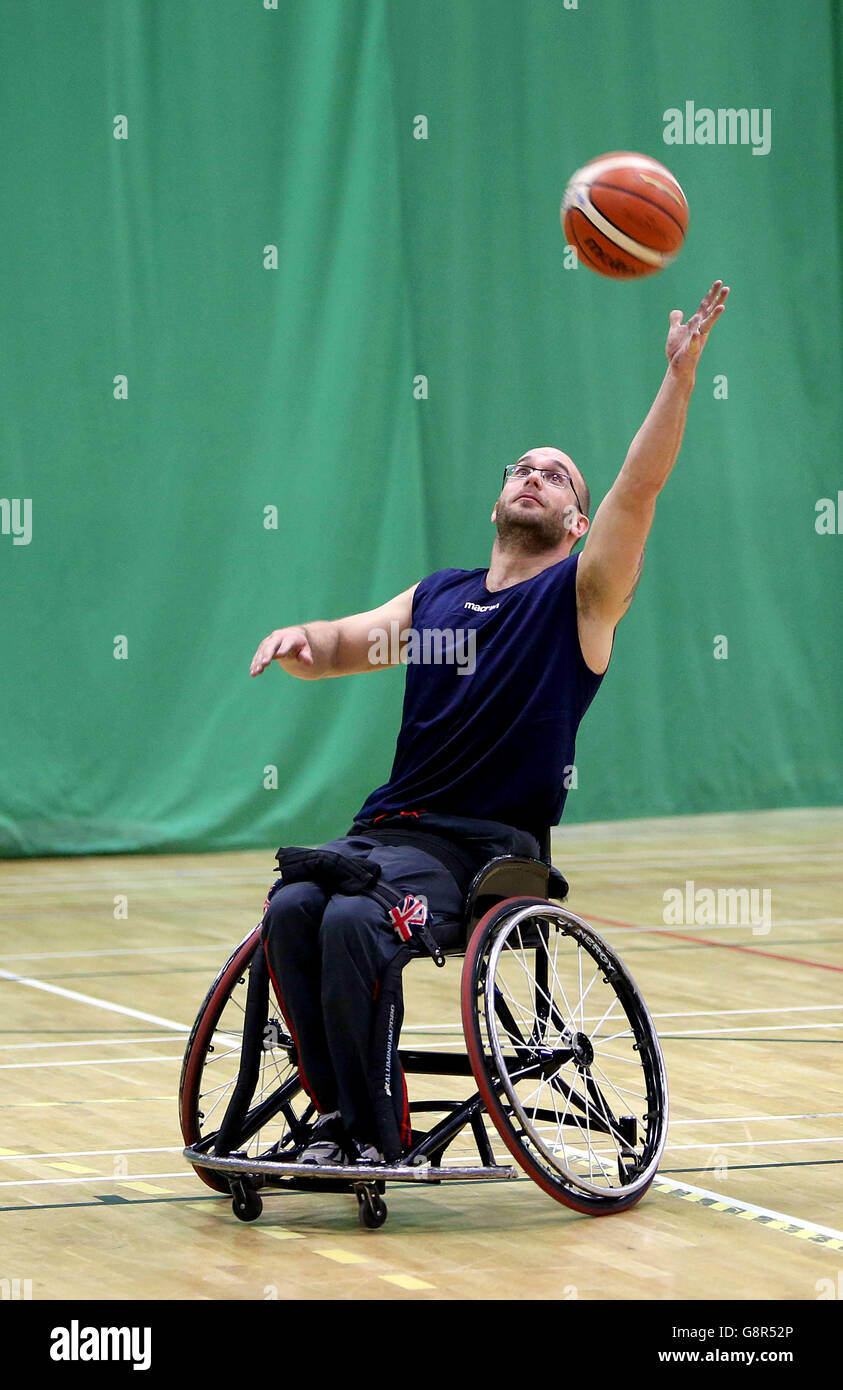 UK wheelchair basketball team training session Stock Photo Alamy