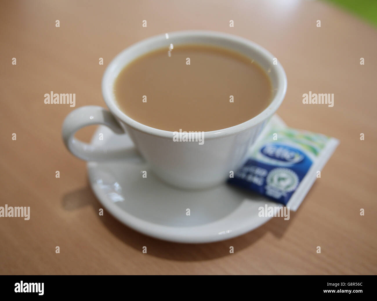 Tea Health Benefits Stock. A cup of tea in a cafe in London Stock Photo