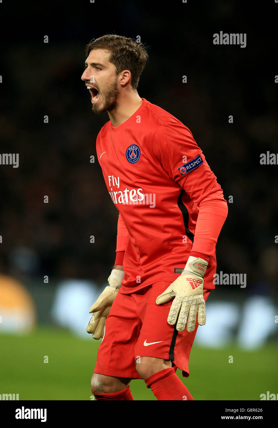 Chelsea v Paris Saint Germain UEFA Champions League Round of Sixteen Second Leg Stamford Bridge. Kevin Trapp Paris Saint Germain goalkeeper Stock Photo Alamy