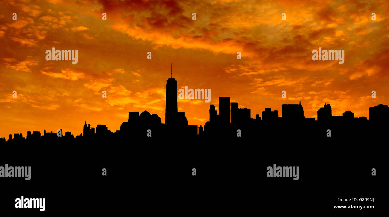 New york skyline sunset hi-res stock photography and images - Alamy