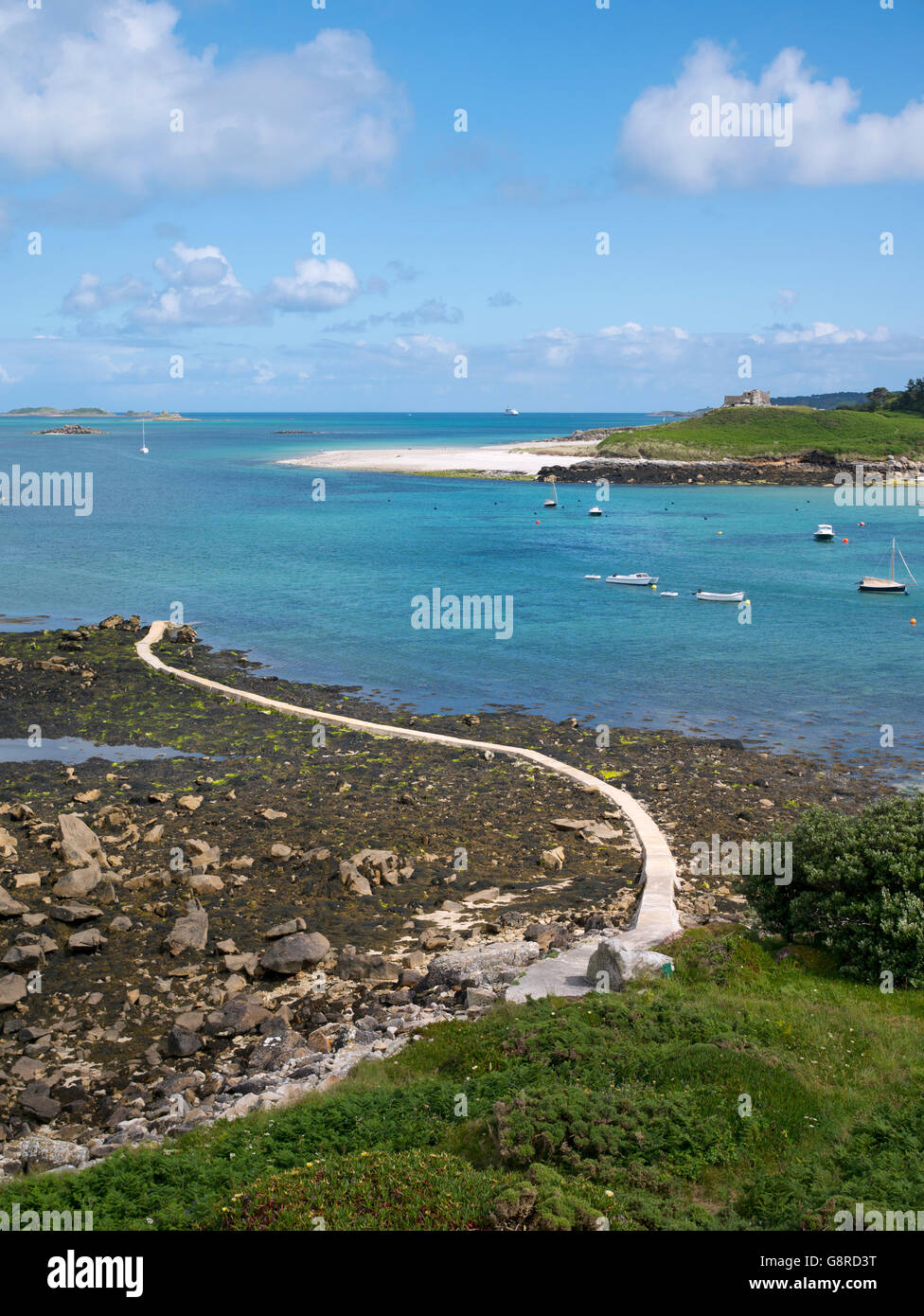 Long Point near low tide, Tresco Isles of Scilly, Cornwall England ...