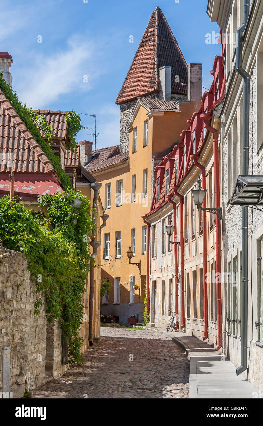 Street In Medieval Tallinn Stock Photo