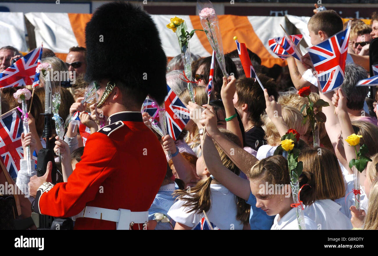 The town of Richmond in North Yorkshire turned out in force to welcome the Prince of Wales and Duchess of Cornwall who had several engagements in the town to mark the towns 850th anniversary of being granted its Royal Charter.PRESS ASSOCIATION Photo. Photo credit should read: John Giles/PA/WPA Rota Stock Photo