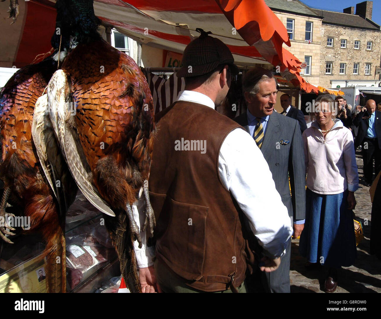 The Prince of Wales visits a game stall in Richmond ,North Yorkshire Market Place, Wednesday, 14th September, 2005.PRESS ASSOCIATION Photo. Photo credit should read: John Giles/PA/WPA Rota Stock Photo