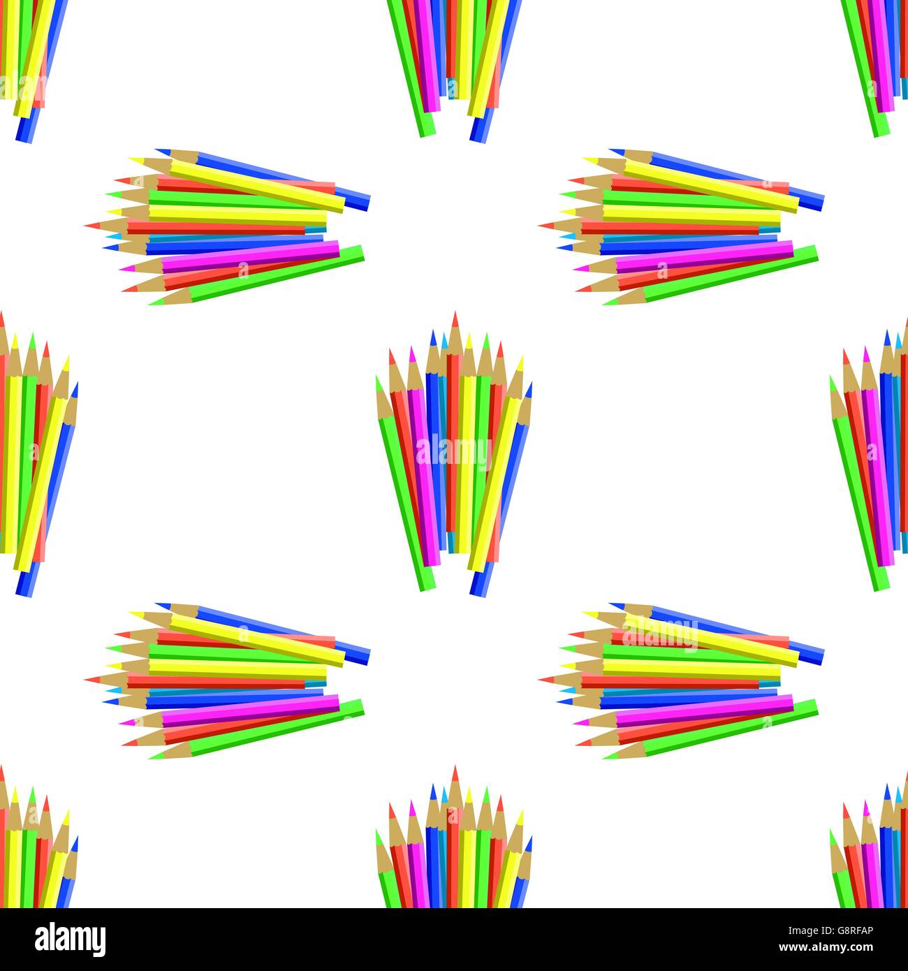Colored Pecils Pattern Colored pencils stationery on Stock Vector Images - Alamy
