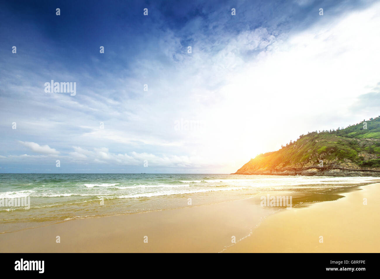The natural scenery of the sea beach Stock Photo