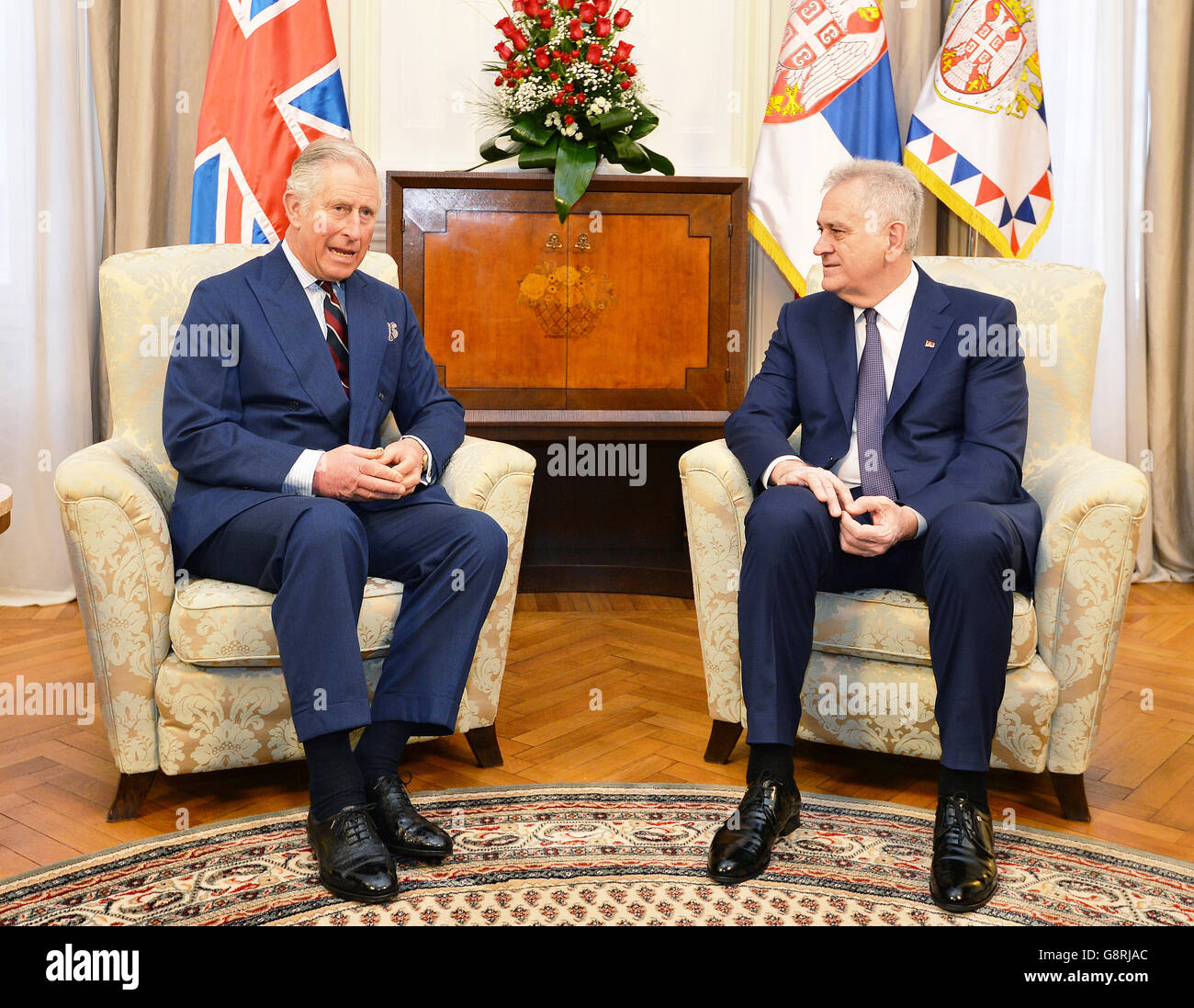 The Prince of Wales with the President of Serbia Tomislav Nikolic, at ...