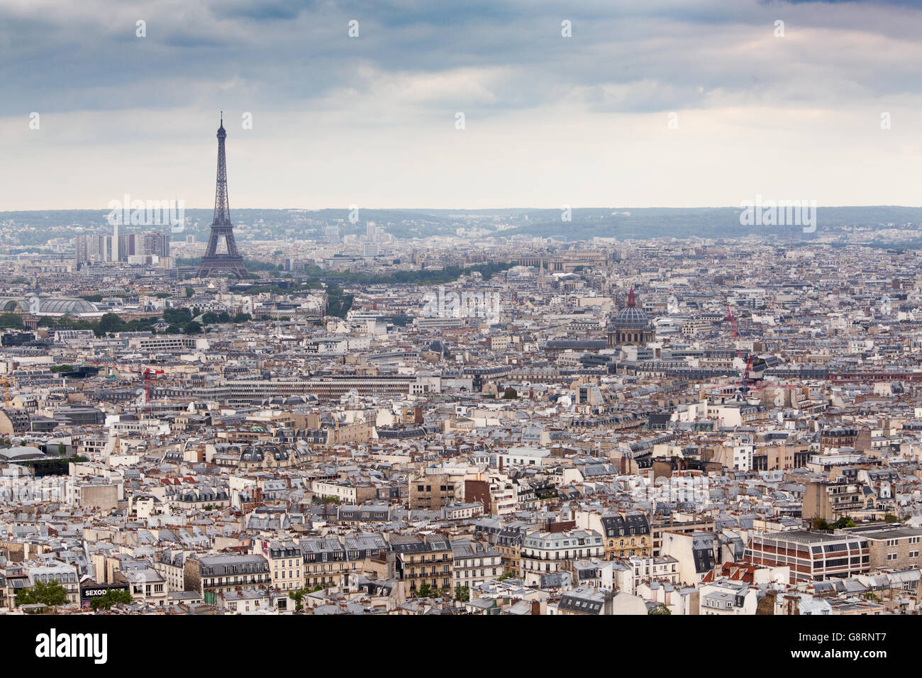 Wide angle view of Paris, France Stock Photo
