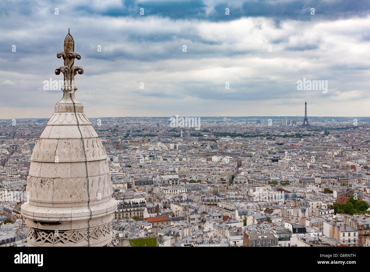 Wide angle view of Paris, France Stock Photo