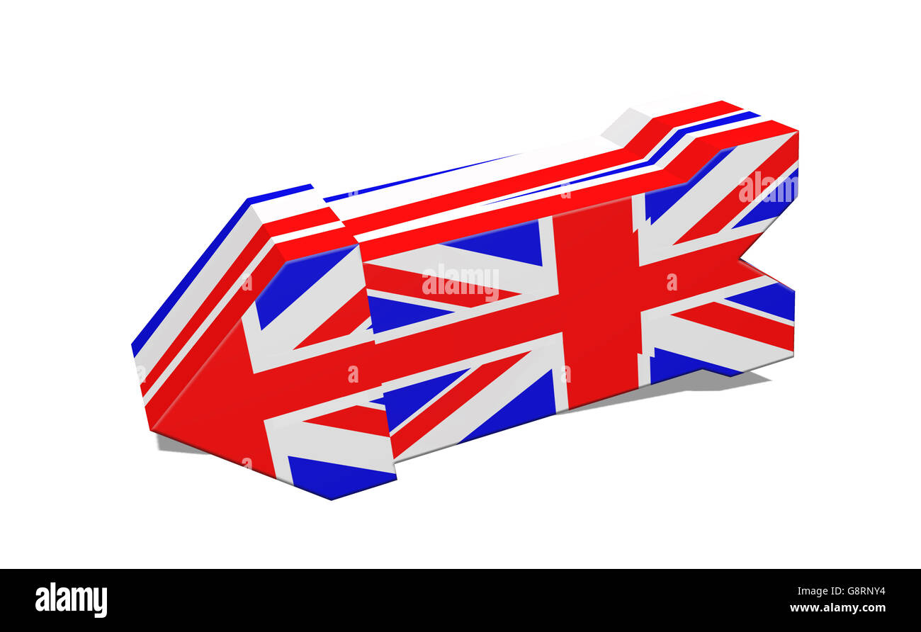 An Arrow in the Fashion of the Union Jack Stock Photo
