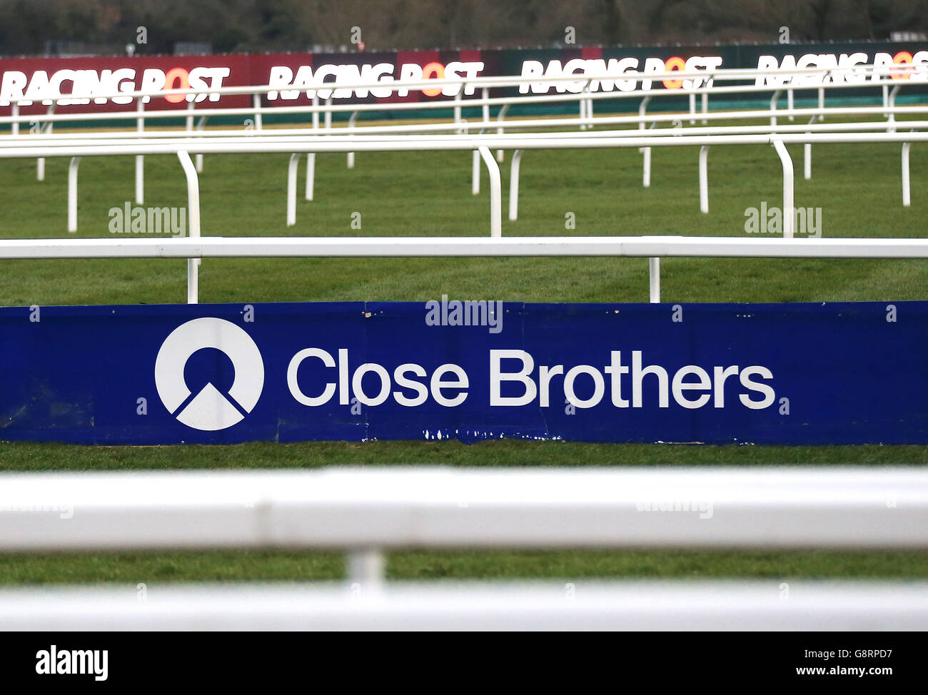 Cheltenham Racesourse Sign Horse racing horse races signage branding close brothers hi-res stock ...