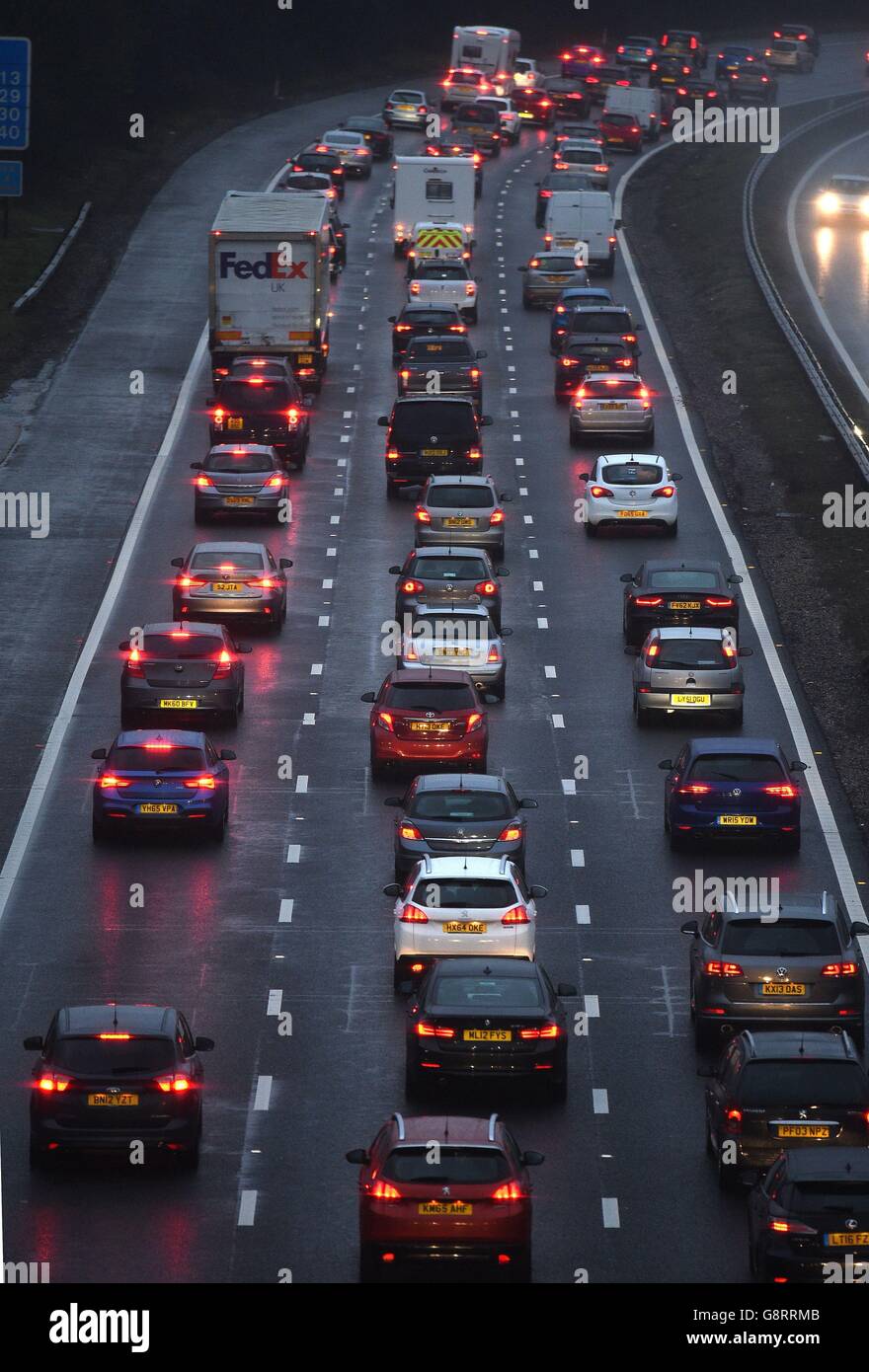 Motorists make their way along the M3 near Winchester as the Easter getaway begins. Stock Photo