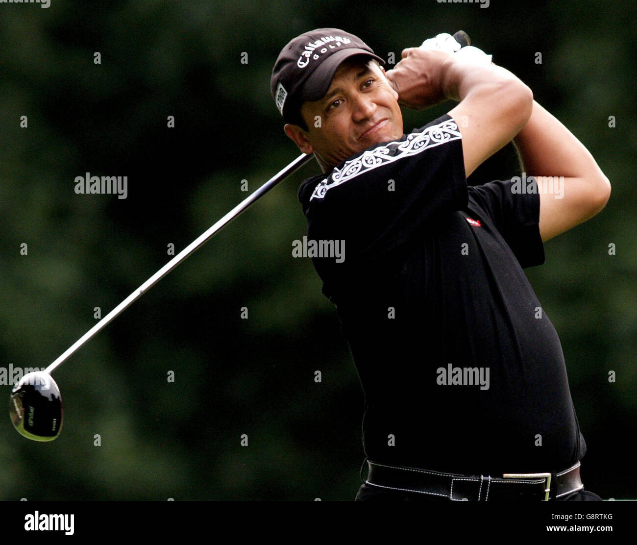 New Zealand's Michael Campbell follows the flight of his ball from the tee, during the final against Ireland's Paul McGinley on the final day of the HSBC World Match Play Championship at Wentworth, Surrey, Sunday September 18, 2005. PRESS ASSOCIATION Photo. Photo credit should read: Max Nash/PA. Stock Photo