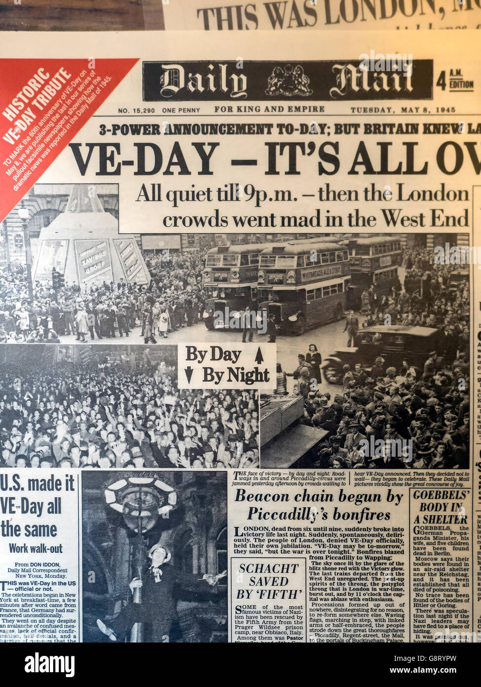Ve day 1945 newspaper hi-res stock photography and images - Alamy