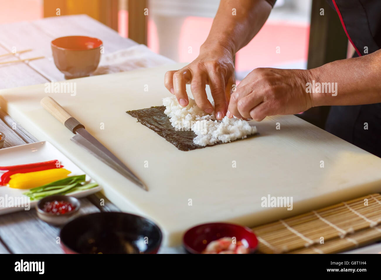 Hand With White Rice Man's hands touching white rice Stock Photo - Alamy