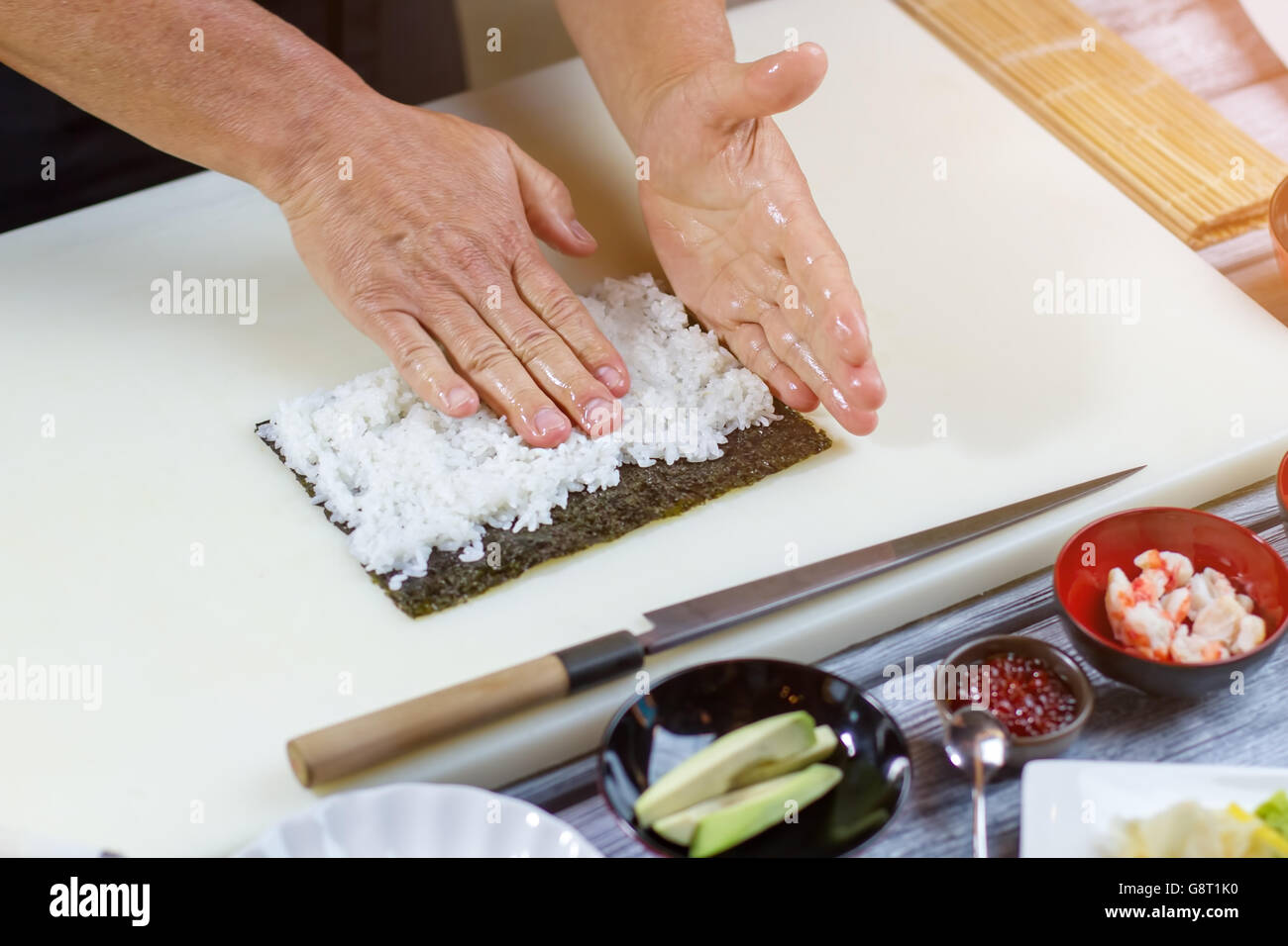 Hand With White Rice Hands touching white rice Stock Photo - Alamy