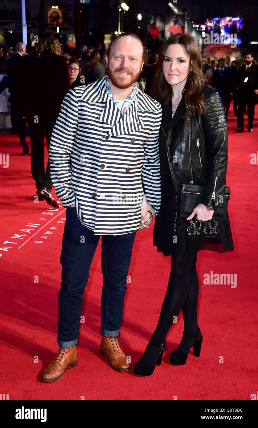 Leigh Francis and wife Jill Carter attending the Batman v Superman: Dawn Of Justice European Premiere, at the Odeon and Empire Leicester Square, London. PRESS ASSOCIATION Photo. Picture date: Tuesday March 22, 2016. See PA Story SHOWBIZ Batman. Photo credit should read: Ian West/PA Wire Stock Photo