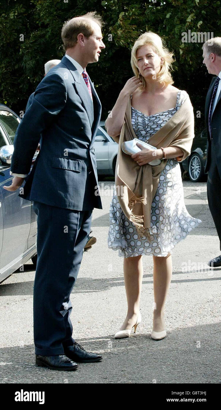 The Earl and Countess of Wessex arrive at St. George's Church in Benenden, Kent, today 16th Seprember 2005 for a thanks giving service for the Countess of Wessex mother Mary Rhys-Jones who died in August. Watch for PA Story ROYAL Sophie. Press Association Photo. Photo Credit should read Gareth Fuller/PA Stock Photo