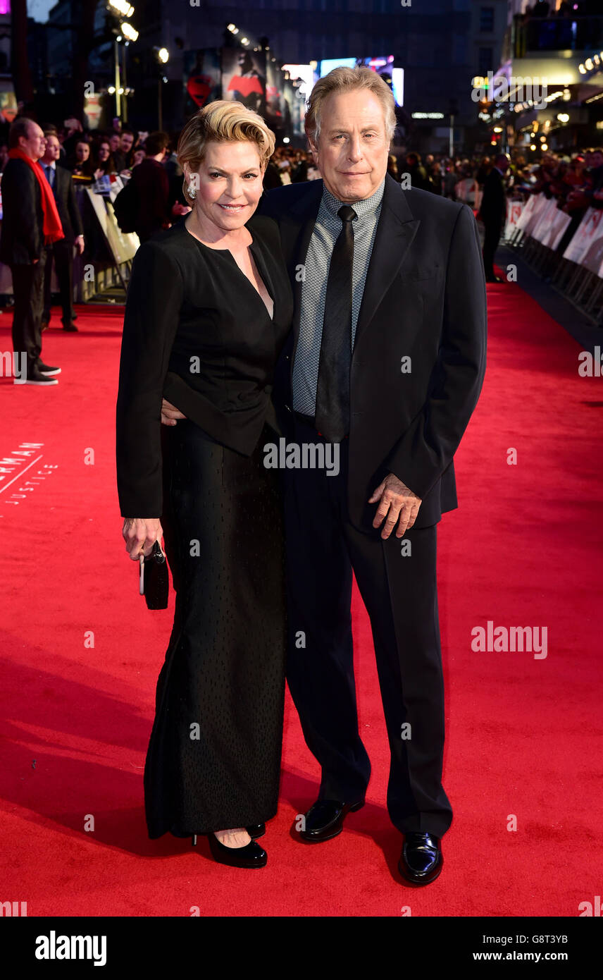 Charles Roven and his wife Stephanie Haymes attending the Batman v Superman: Dawn Of Justice European Premiere, at the Odeon and Empire Leicester Square, London. PRESS ASSOCIATION Photo. Picture date: Tuesday March 22, 2016. See PA Story SHOWBIZ Batman. Photo credit should read: Ian West/PA Wire Stock Photo