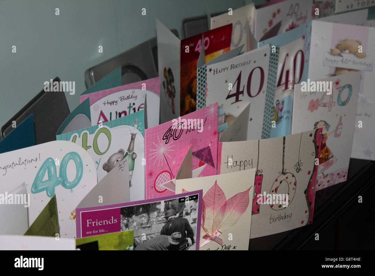 40th Birthday Cards Stock Photo - Alamy