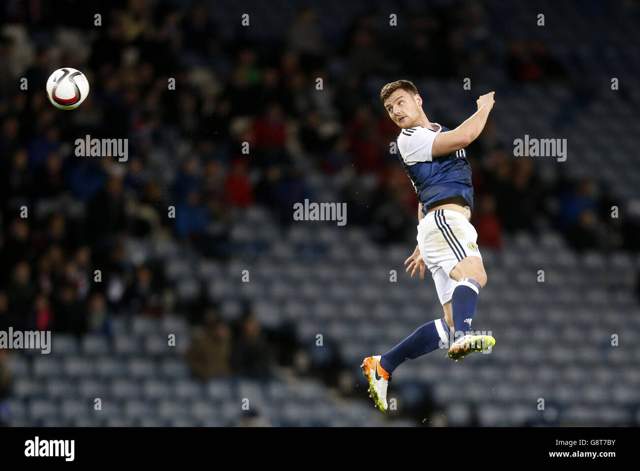 Scotland's Chris Martin in action against Denmark during an International Friendly at Hampden Park, Glasgow. PRESS ASSOCIATION Photo. Picture date: Tuesday March 29, 2016. See PA story SOCCER Scotland. Photo credit should read: Danny Lawson/PA Wire. Stock Photo
