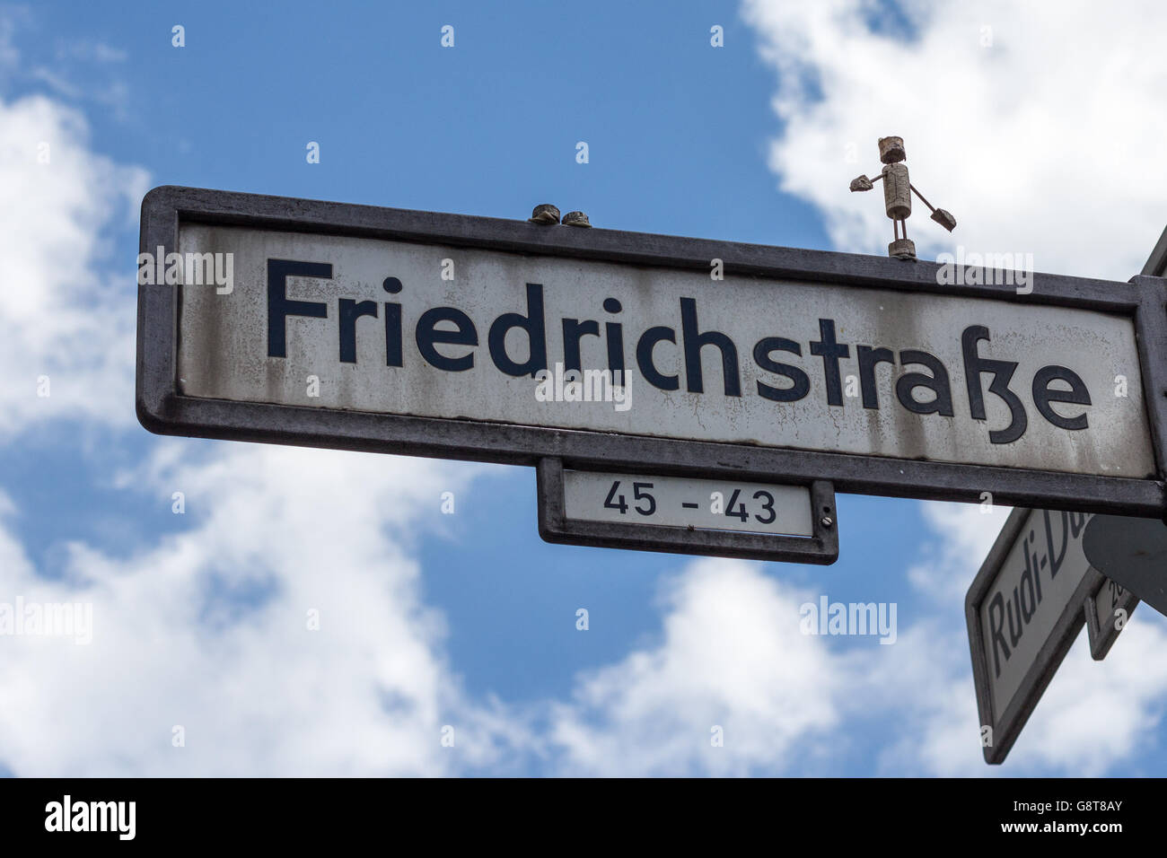 friedrichstr. street sign - Friedrichstrasse, Berlin Germany Stock Photo