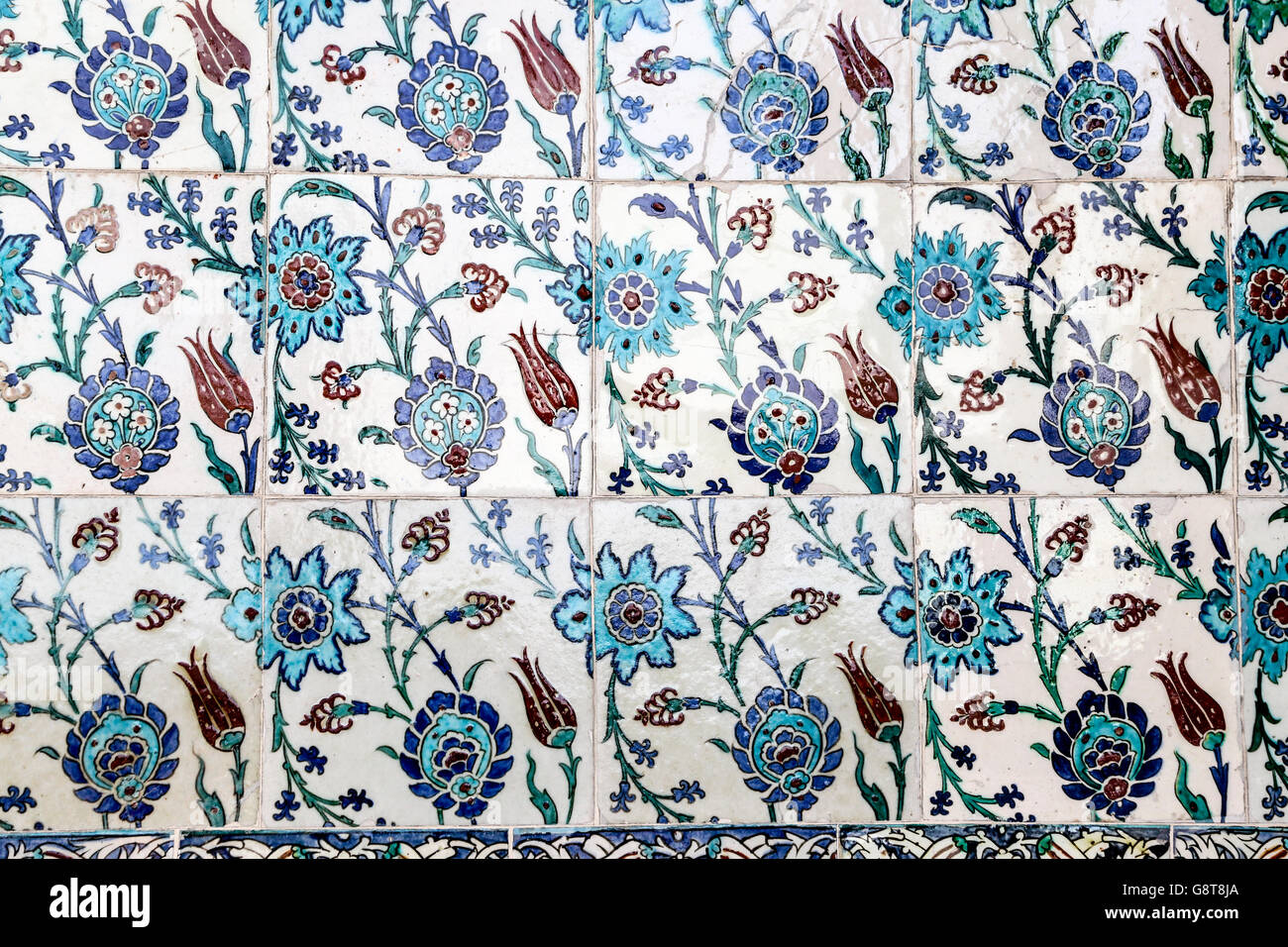 Blue Tiles in Topkapi Palace, Istanbul City, Turkey Stock Photo - Alamy
