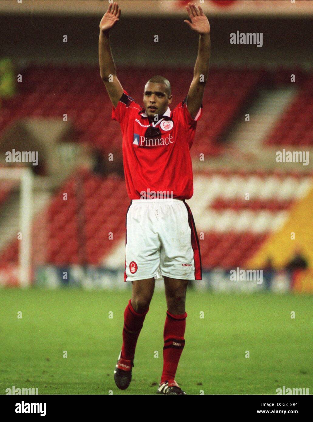 Soccer - Nationwide League Division One - Nottingham Forest v Crewe Alexandra. Pierre Van Hooijdonk of Nottingham Forest celebrates his second goal Stock Photo
