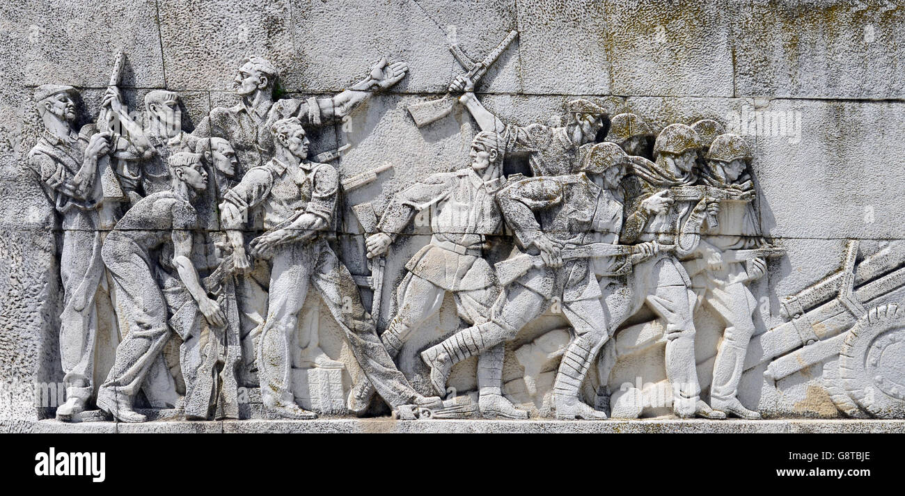 Timisoara city Romania central park Monument of the Romanian Soldier fresco Stock Photo