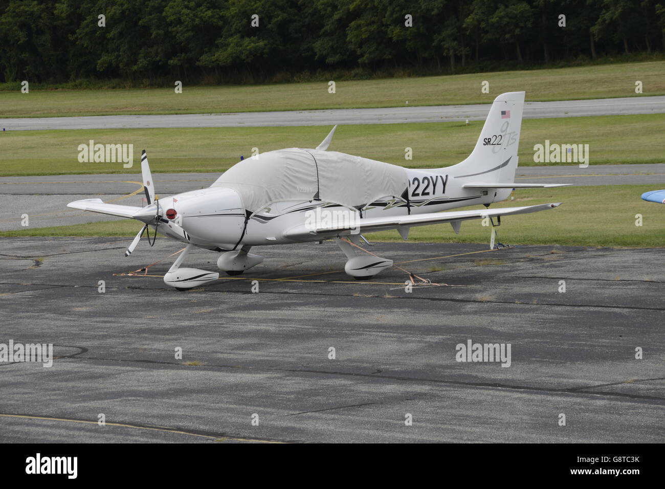 small airplane parked on lot at the College Park airport Stock Photo