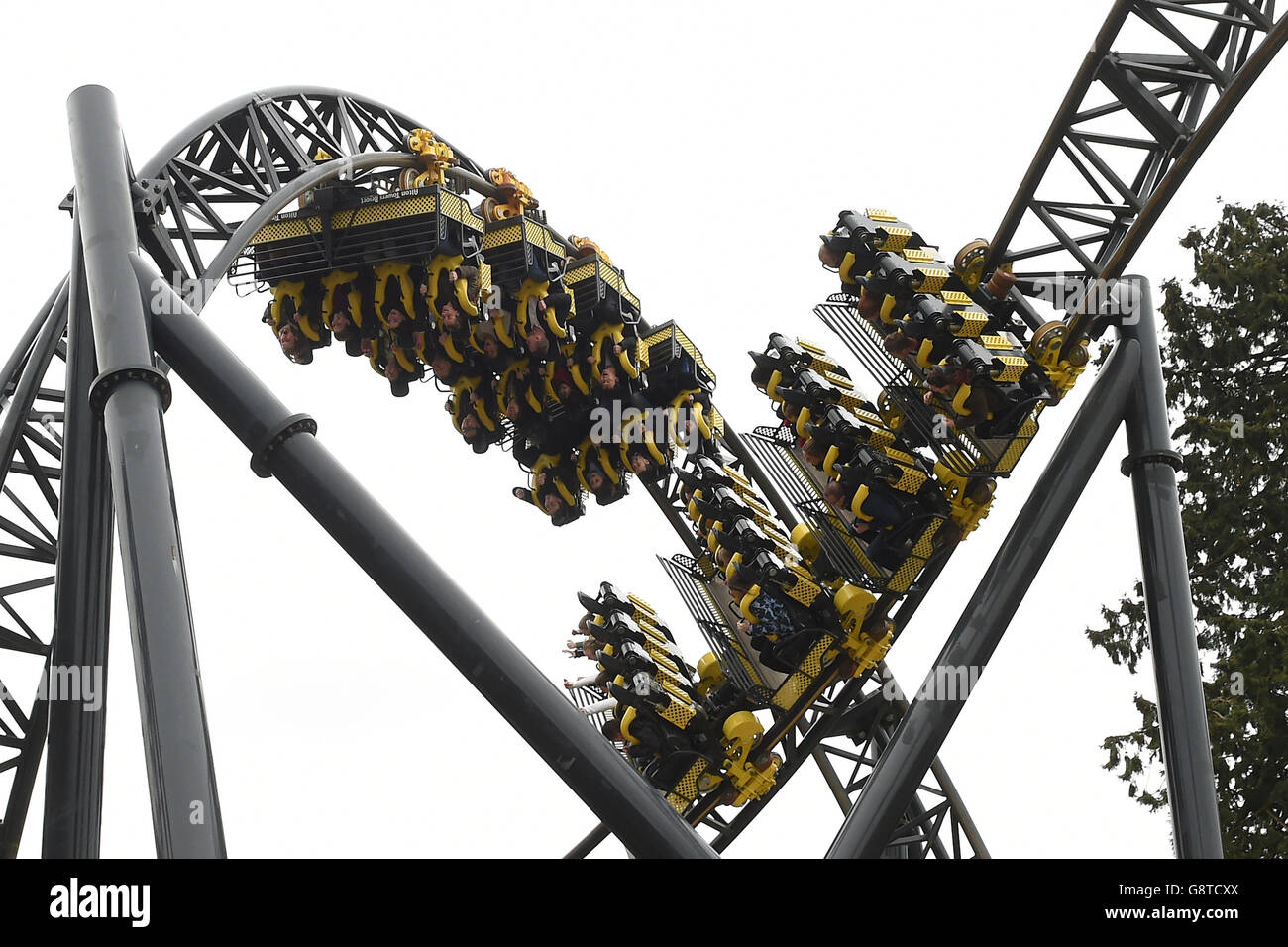 Alton Towers Smiler reopening Stock Photo - Alamy